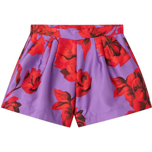 AZ FACTORY shorts hibiscus a fiori - viola