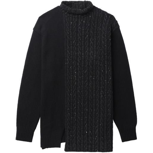 Yohji Yamamoto maglione a collo alto chunky - nero