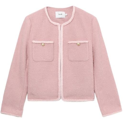 b+ab braided-trim tweed jacket - rosa