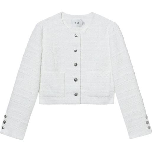 b+ab tweed button-up jacket - bianco
