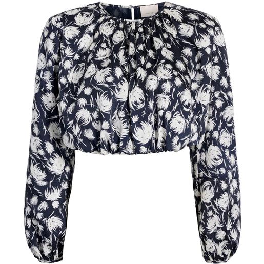 Cinq A Sept blusa kamala crop con stampa grafica