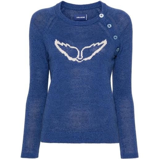 Zadig&Voltaire maglione con logo - blu