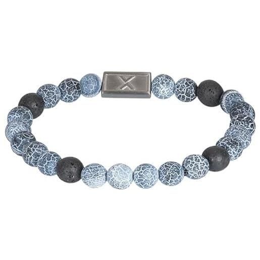 iXXXi men bracciale di perle lux blu | taglia unica, misura unica, resina, nessuna pietra preziosa