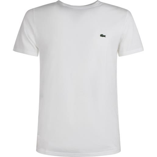 LACOSTE t-shirt bianca con mini logo per uomo