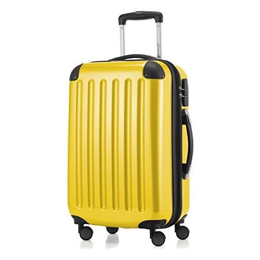 Hauptstadtkoffer - alex - bagaglio a mano con scomparto per laptop, valigia rigida, trolley espandibile, 4 doppie ruote, 55 cm, 42 litri, giallo