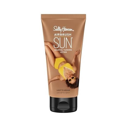Sally Hansen airbrush legs, lozione autoabbronzante, sun gradual tanning lotion, light to medium, 175 ml