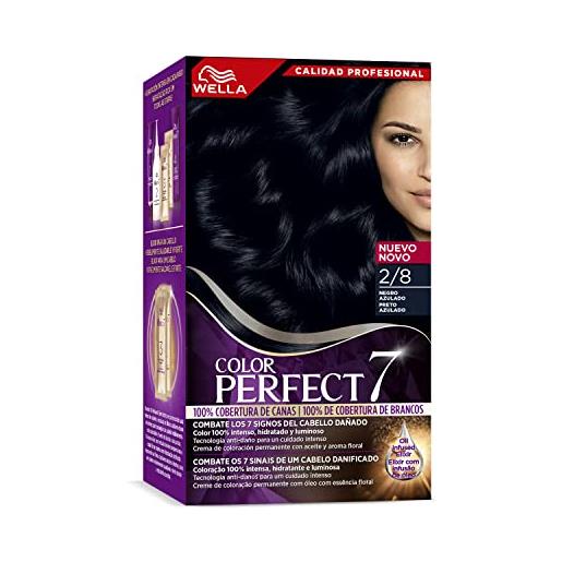 Color Perfect 7 wella color perfect - colorazione permanente per capelli idratati e luminosi - tono nero azzurro