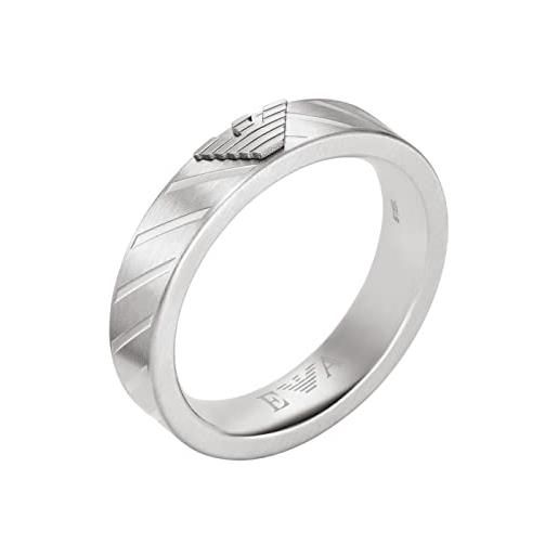 Emporio Armani anello per uomo essential, lunghezza: 26mm, larghezza: 26mm anello in acciaio inossidabile argento, egs2924040