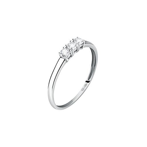 Bluespirit anello donna in oro bianco 375, zirconi, collezione b-classic, idee regalo - p. 77j5030004