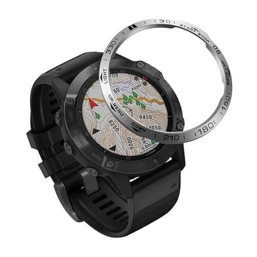 HKTS per garmin fenix 7 6 6xpro sapphire lunetta anello copertura in acciaio inox custodia protettiva smart watch sport adesivo caso paraurti anello (colore: c, dimensioni: per fenix 7)