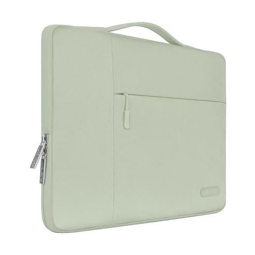 MOSISO laptop sleeve borsa compatibile con mac. Book air/pro, 13-13,3 pollici notebook, compatibile con mac. Book pro 14 m3 m2 m1 chip pro max 2023-2021, poliestere multifunzionale manica, salvia verde