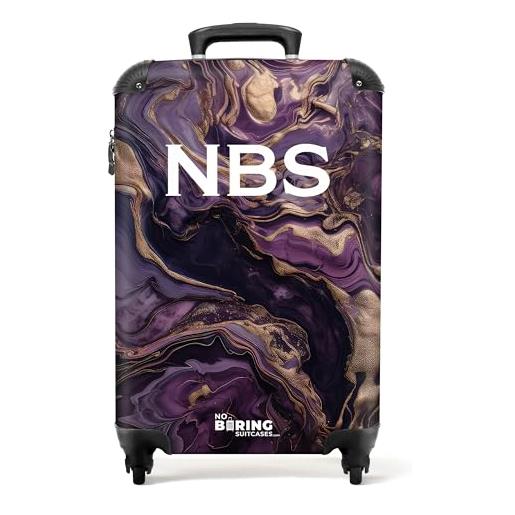 NoBoringSuitcases.com valigia modello, marmo viola con oro, handgepäck, bagaglio per bambini