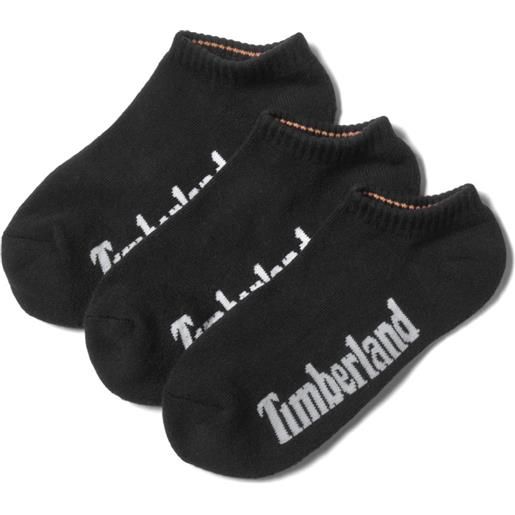 Timberland tre paia di calzini sportivi stratham core da uomo in colore nero colore nero