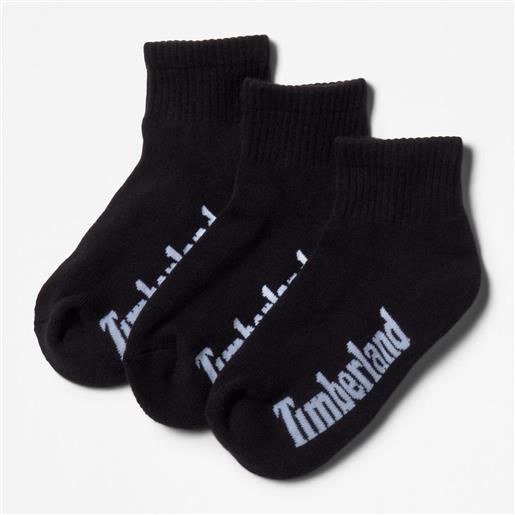 Timberland tre paia di calzini stratham core da donna in colore nero colore nero