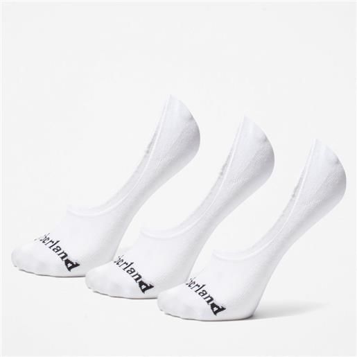 Timberland tre paia di calzini corti stratham core da uomo in bianco bianco