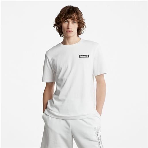 Timberland t-shirt pesante con logo all gender in bianco bianco uomo