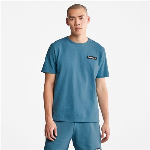 Timberland t-shirt pesante con logo all gender in blu blu uomo