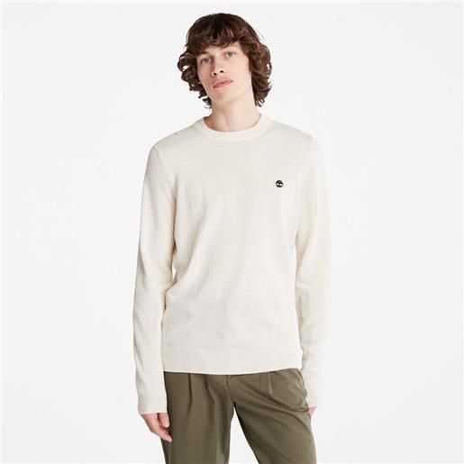 Timberland maglione in lana merino cohas brook da uomo in bianco bianco