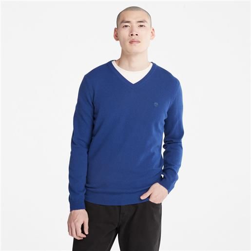Timberland maglione con scollo a v cohas brook da uomo in blu blu scuro