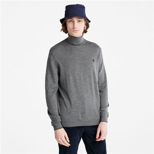Timberland maglione a collo alto nissitissit river da uomo in grigio grigio scuro