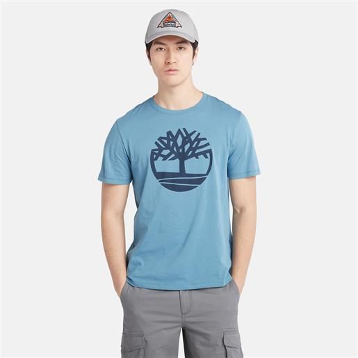 Timberland t-shirt con logo ad albero kennebec river da uomo in blu blu