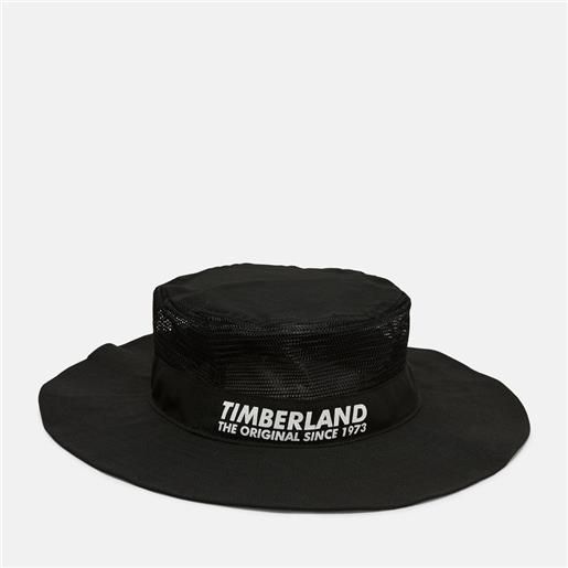 Timberland cappello a tesa larga con corona in mesh in colore nero colore nero unisex