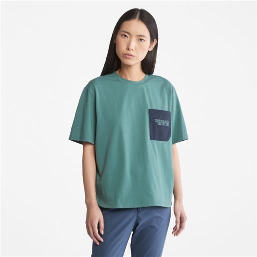 Timberland t-shirt con tasca da donna timberchill in verde acqua verde acqua