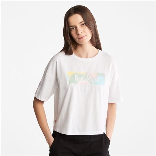Timberland t-shirt da donna pastel in bianco bianco