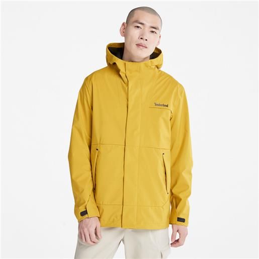 Timberland giacca con cappuccio idrorepellente da uomo in giallo giallo