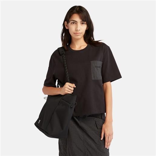 Timberland t-shirt in materiali misti bold beginnings da donna in colore nero colore nero