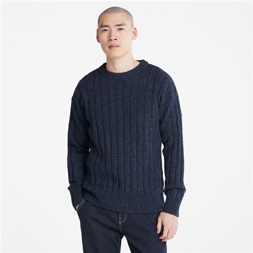Timberland maglione girocollo testurizzato da uomo in blu marino blu scuro