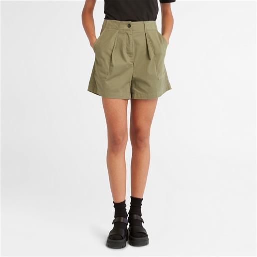 Timberland shorts con piega da donna in verde verde