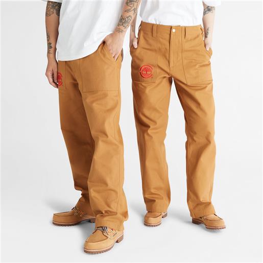 Timberland pantaloni workwear da uomo clot x Timberland duck canvas in giallo scuro marrone