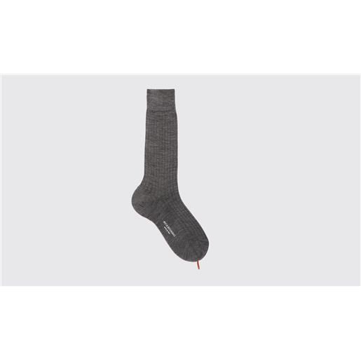 Scarosso grey wool calf socks grigio - lana merino