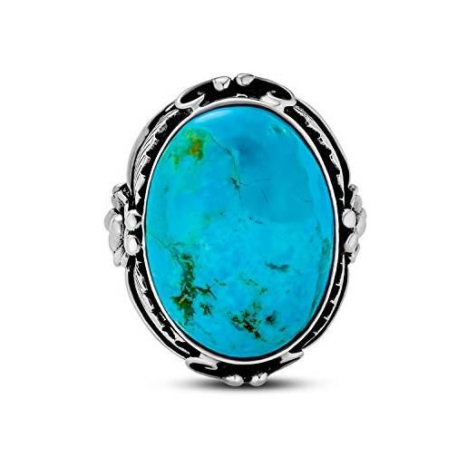 Bling Jewelry south western native american style leaf large oval gemstone boho turquoise statement ring gioielli occidentali per le donne. 925 sterling silver