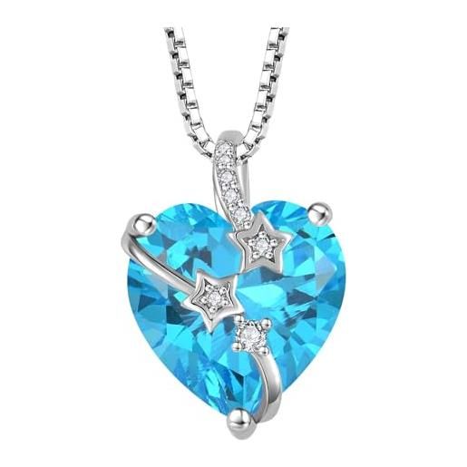 starchenie collane donna argento sterlina 925 cuore e delle stelle blu zirconi collane ciondolo gioielli regalo