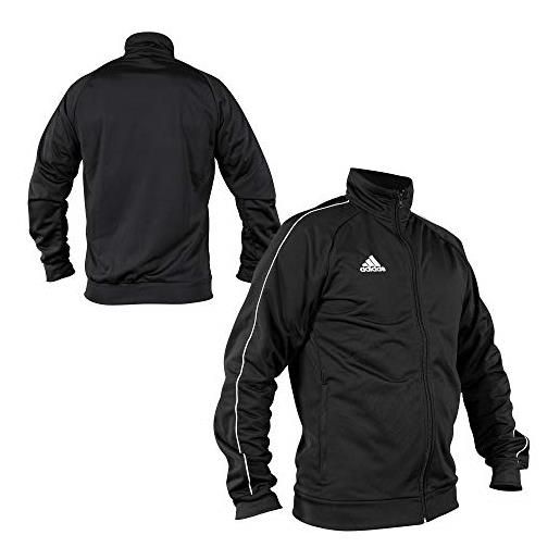 Adidas core 18 hoodie, felpa con cappuccio uomo, blu scuro/bianco (dark blue/white), s