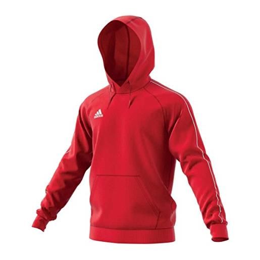 Adidas core 18 ss, felpa uomo, rosso (power red/white), s