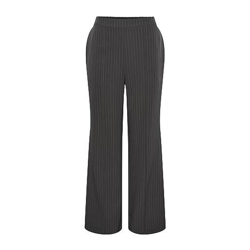 PIECES pcbozzy hw wide striped pants noos bc, pantaloni donna, grigio (magnet), xl