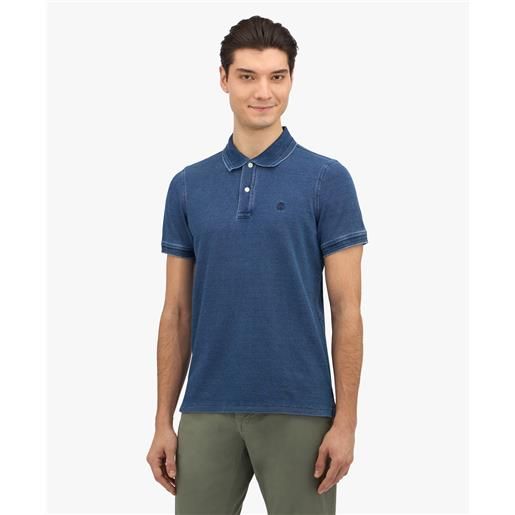 Brooks Brothers polo indaco sfumato slim fit in piqué