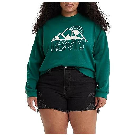 Levi's plus size graphic salinas crew, sweatshirt donna, mountain top gardenia, xl