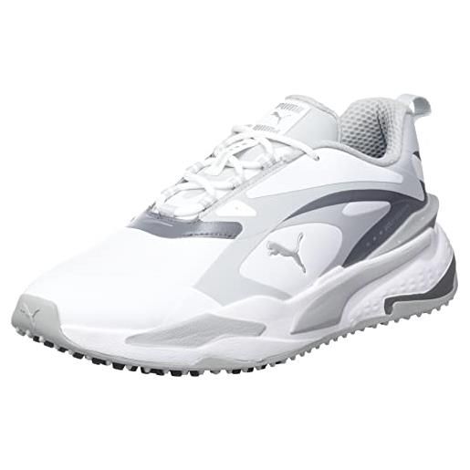 PUMA gs-fast, scarpe da golf unisex - adulto, bianco (puma white-high rise-quiet shade), 43 eu