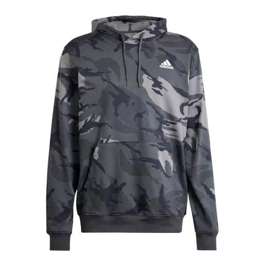 adidas seasonal essentials camouflage hoodie maglia di tuta, dgh solid grey, xl men's