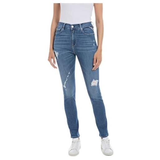 REPLAY jeans donna mjla slim fit super elasticizzati, blu (medium blue 009), w28 x l28