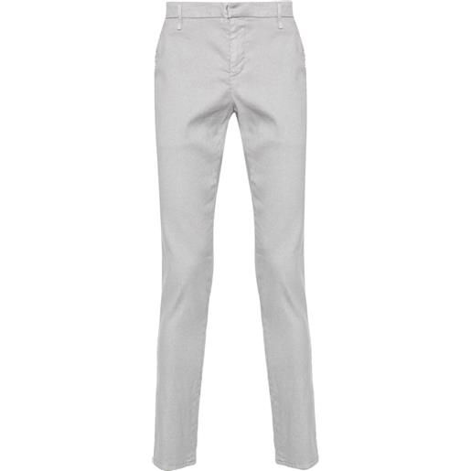 DONDUP pantaloni slim con placca logo - grigio