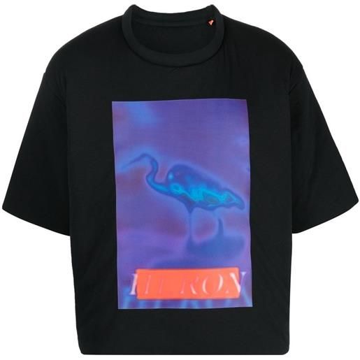 Heron Preston t-shirt oversize con stampa - nero