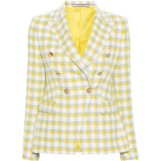 Tagliatore blazer doppiopetto a quadri - giallo