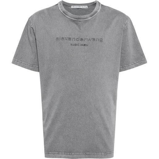 Alexander Wang t-shirt con logo goffrato - grigio
