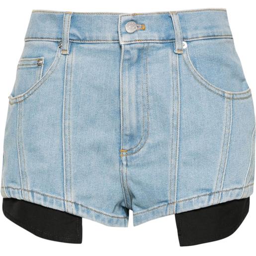 Mugler shorts con design a inserti - blu
