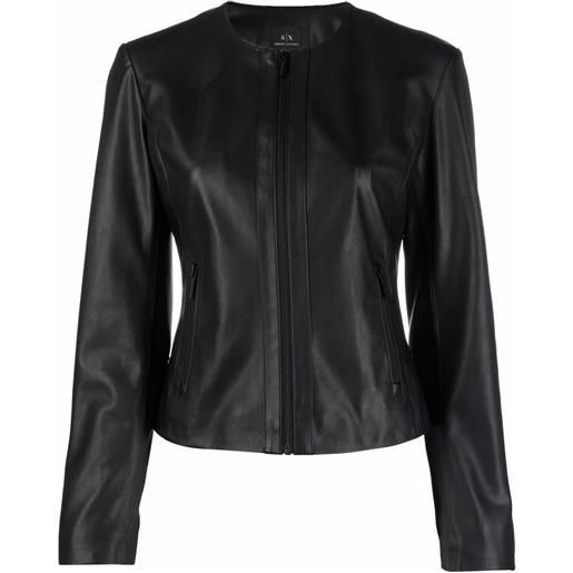 Armani Exchange giacca senza colletto - nero